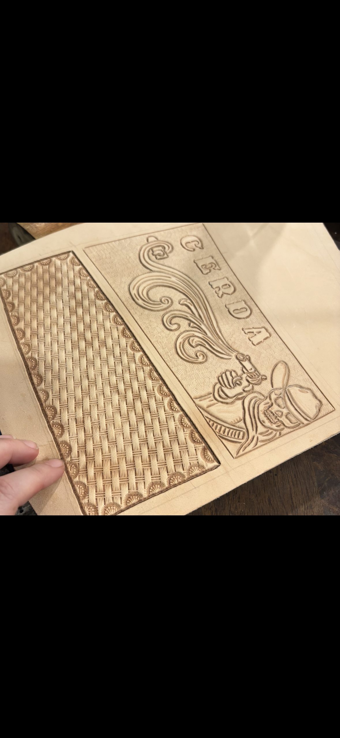 Custom portrait panel handmade by Outlaw Angel Designs