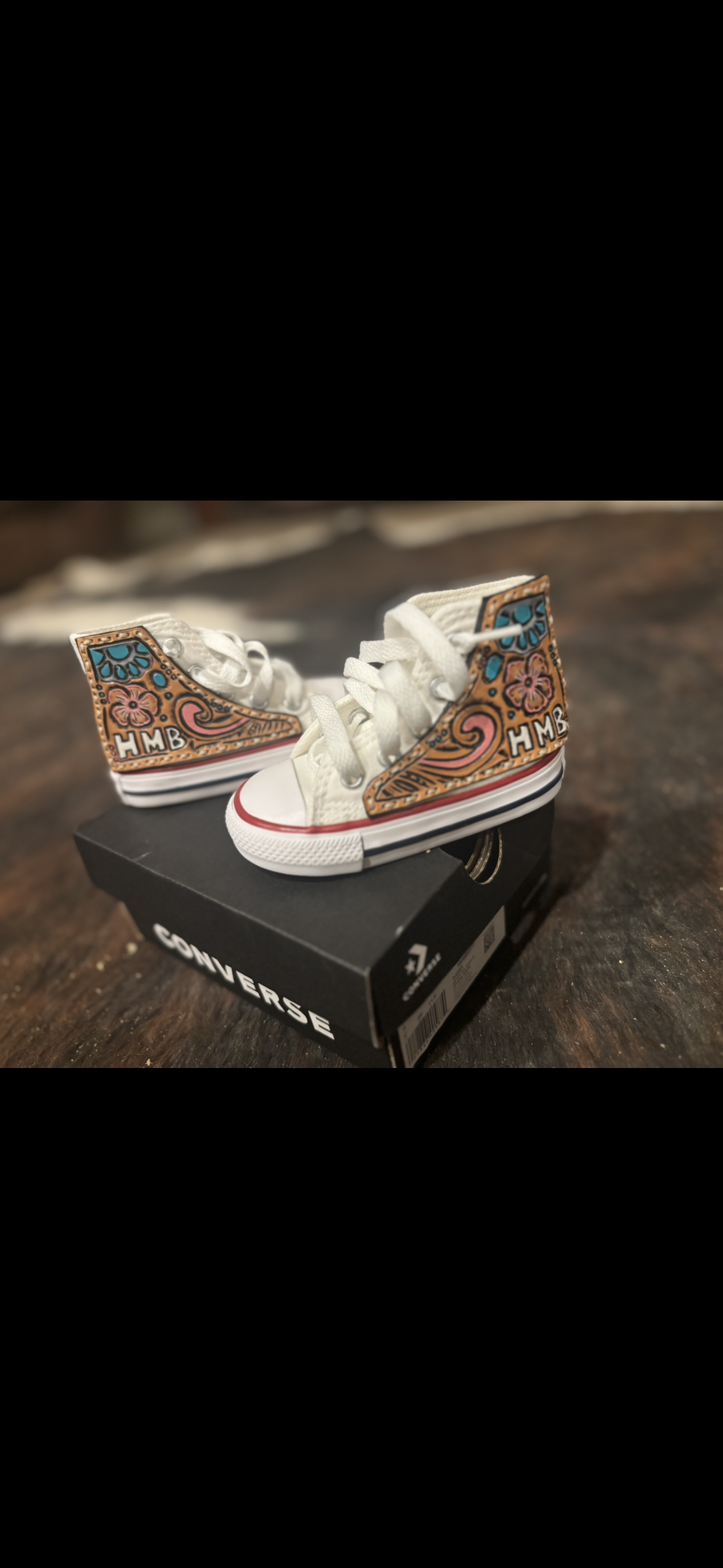 Tooled high-top keepsakes handmade by Outlaw Angel Designs